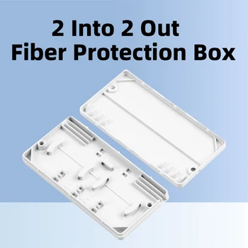 Кутия за защита на влакна 2 в 2 от двухжильный оптичен кабел за защита от сливането, квадратна кутия от полипропилен пластмаса в бял цвят 50ШТ