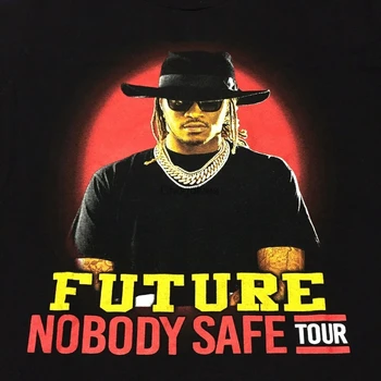 Черна тениска Future Medium с рап-музика Nobody Safe Tour Future Migos Тори Lanez