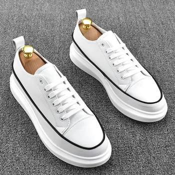 Модни висококачествена Бяла бизнес Мъжки обувки дантела Луксозни дизайнерски ежедневни маратонки Zapatos Casual Couple Тенис S38