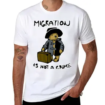 Нова тениска Migration is not a crime, красиви блузи, тениски с къс ръкав, бързосъхнеща риза, празни тениски, тежки тениски за мъже
