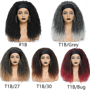 16 Инча Marley Braid HairBand Перука За Жени 1б 27 30 Bug Сив 5 Цвята Афро Марли Обрат на Косата Омбре Синтетичен Заплитане на Косата