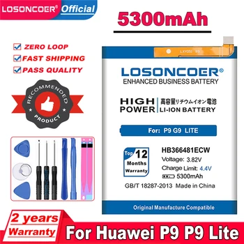 HB366481ECW 5300 mah Батерия за Huawei P9 5C (P9 G9 P10 Lite) G9 Honor 8/Honor 8 Lite/Y6 II EVA-AL00/AL10/L09/TL00 Възкачи P9