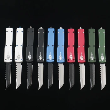 Micro Mini X70 OTF Tech Knife Hellhound Ножове D2 Blade 6061-T6 От Авиационен алуминиева Сплав За Трапезария кухня
