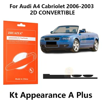 Защита ръбовете на вратите ZHUAIYA Врата копчето Чаша Защитно фолио за боя TPU PPF за Audi A4 Cabriolet 2006-2003 2D КАБРИОЛЕТ