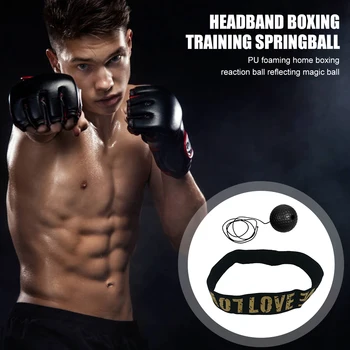 Боксовия рефлекс, тренирующий скорост, лентата за глава от изкуствена кожа за боксови удари Тина Муай Тай, набор от упражнения за тренировка на ръцете и очите