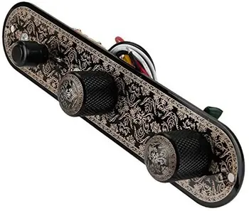 Панел за управление на китара с 3-позиционни клавишни превключватели ключа за сърфиране за китара Telecaster Черен