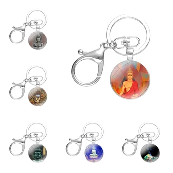 Ключодържатели Buda Budda budda от сплав стъклени кабошонов ръчно изработени Ключодържатели, медальони, Дрънкулки, Cartoony дизайн, Креативна мода