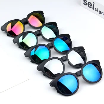 Детски Слънчеви Очила С Цветни Отразява Огледалото Гореща Разпродажба За Момчета И Момичета, Класически Ретро Прекрасни Слънчеви Очила с Кръгли Очила с UV400