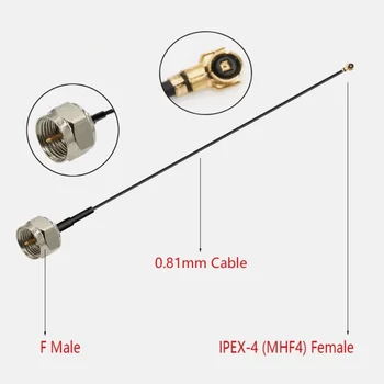 F включете към конектора IPEX4/MHF4 с гъвкави проводници-удлинителями 20 см., за модул M. 2 EM12-G EM160R-GL EM06 RM500Q RM502Q