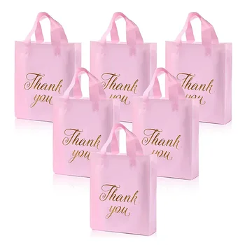 500шт Потребителски лого Висококачествена найлонова торбичка за покупките Мека петлевая дръжка Пластмасова торбичка за опаковане на пазаруване