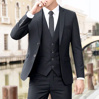 V1700-Мъжки бизнес костюм, подходящ за ниски фигури