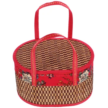 Бамбук кошница за ръка опаковъчна хартия с плодове в Селски стил За съхранение в кухнята богат на функции Тканая чанта-тоут Новост Храна за деца