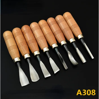 W50 Дърворезба Набор от инструменти за рязане на дърво 8 бр. / компл. Ръчни инструменти 