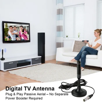 Телевизионна Антена 300 см С Коаксиальным Кабел Цифров Приемната Антена DVB-T, DVB-T2 ПОТУПВАНЕ Вътрешна Външна Цифрова HD Антена Freeview за Smart TV