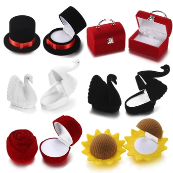 Кутия за малки обици-гвоздиков, опаковане мини-пръстени, Кутия с капак за колиета, Аксесоари за организатор за подарък опаковки женски накити
