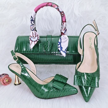 doershow/ Модни дамски обувки в Италиански стил с комплект от чанти на тон; Колекция 2023 г.; Нигерийски обувки и комплект чанти SFG1-22
