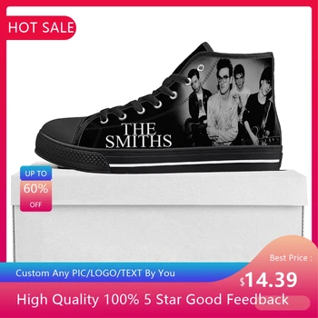 The Smiths Rock Band Висококачествени маратонки Мъжки, дамски и юношеските парусиновые маратонки и Ежедневни обувки за чифт Обувки по поръчка цвят Черен