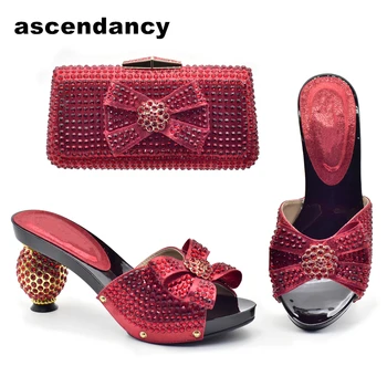Новият пристигането на италиански дизайнерски обувки и чанти, комплект в един тон, украсени с пайети, комплект обувки и чанта, Африкански комплекти 2023, обувки за партита