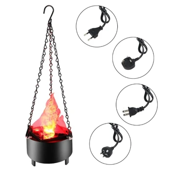 Електрическа имитация на пламъка на Хелоуин, led окачен лампа, 3D лампа за изкуствен огън