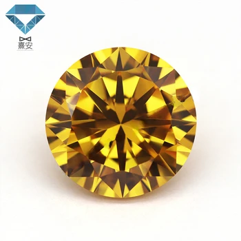 XIAN High Quality 6a Cubic Цирконий кръгла диамантена диаманти, златисто-жълто 2 мм кубичен циркон, скъпоценен камък