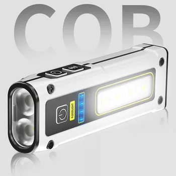 Led аварийно фенерче COB, мултифункционален мини лампа за къмпинг, работна лампа, с регулируема яркост, водоустойчив за външни аксесоари.
