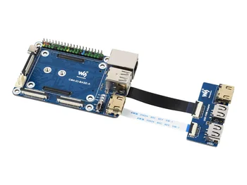 Адаптер Waveshare CM4-IO-BASE-A + USB HDMI за изчислителен модул Raspberry Pi 4