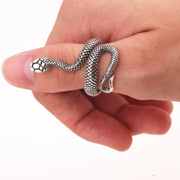 Модерен пръстен във формата на змия в европейския и американския стил, пръстен в стил пънк-кобра, зодия, топла разпродажба онлайн
