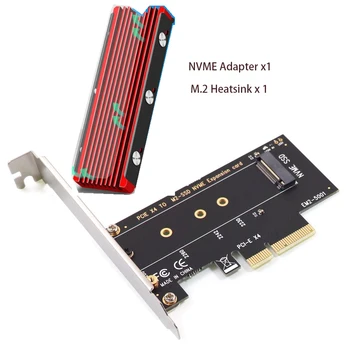 Адаптер, PCIE към M2 PCI Express 3.0 x4 към NVME SSD Поддръжка адаптер M2 PCIE 2230 2242 2260 2280 М 2 SSD с радиатор