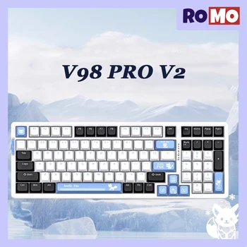 Безжична ръчна клавиатура V98pro V2 Thri Mode Gasket с 99 клавиши 