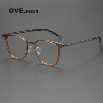 Реколта рамки за очила от амониев титан За мъже 2023 Нова рамки за очила по рецепта от късогледство и за жени, Луксозни дизайнерски очила в ретро стил