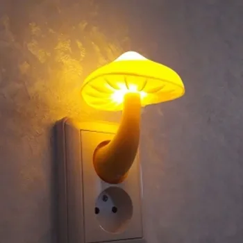Led Нощна Светлина Грибовидный Монтиран На Стената Лампа С Автоматичен Сензор За Икономия На Енергия Декор Спални Стенни Фасунги За Лампа За Детска Стая Нощни Осветителни Тела