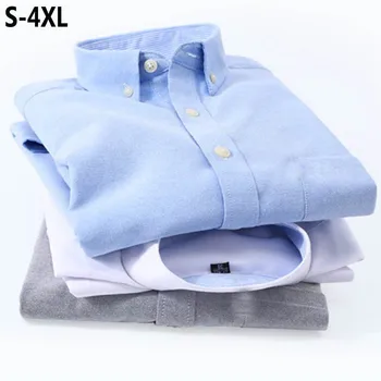 Demisezonnyj Camisas de Hombre Оксфорд Мъжка Риза С Дълъг ръкав, Обикновена Ризи За Мъже, Облекло, Блузи, Мъжки Социална Риза S-4XL