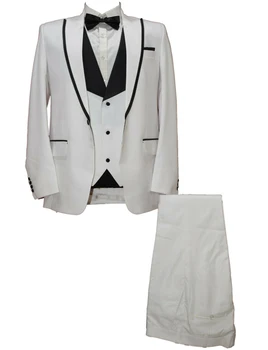 Мъжки костюм от 3 теми, смокинги, яке, жилетка с отворотами и панталони, официални сватбени шаферы