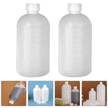 2 пластмасови степен бутилки за реагенти, 500 мл, херметически затворени бутилки, контейнер за реагенти