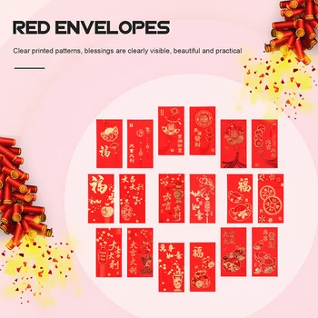 Коледни червени пликове Hongbao Red Pocket за нова година на празника на пролетта, рожден ден, сватба, червени подаръчни пликове за парични