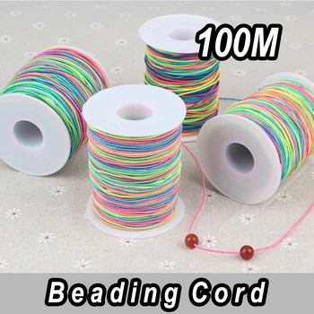 Цветна высокоэластичный еластичен кабел, растягивающийся бисерный кабел, ластични ленти и гривни за производство на бижута, направи си сам гривна