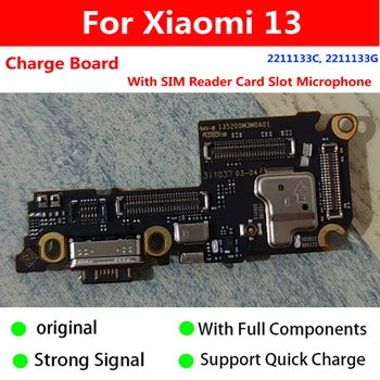 Оригиналната таксата за зареждане USB за Xiaomi 13, док-станция за зареждане на Mi13, микрофон, четец SIM-карти, жак слот за карти, малък кабел за такси