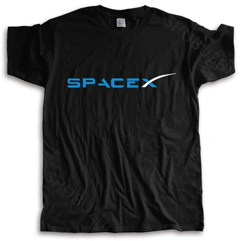 лятна мъжка тениска брандираната тениска SPACEX SPACE X SPACE-X ИЛОН МАСК ФЕН на КОСМИЧЕСКАТА НАУКА Тениска с ЛОГОТО на FALCON памучен тениска за момчета