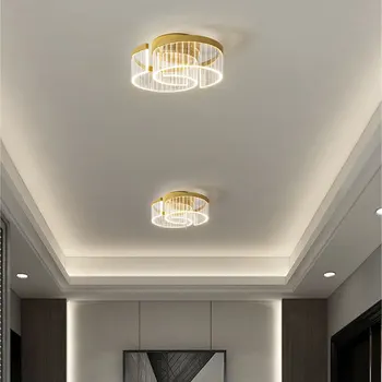 Модерни led плафониери Злато за домашен интериор на хола, лампи за кабинет, полилей, кухня, трапезария, акрилни осветление, осветителни тела