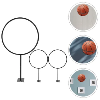 Поставка за показване на футболни аксесоари от 3 предмета, Метални домакински футболен притежателя, баскетболно поставка за показване на топки Bold многоцелеви