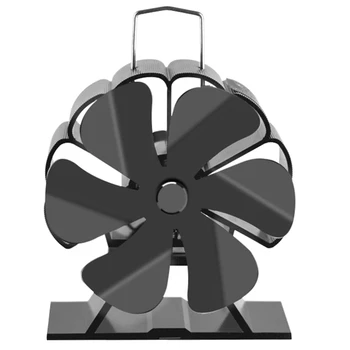 Вентилатор за топлинна пещ, черна камина горелка с дърва, екологични Тих вентилатор, ефективно разпределение на топлината в дома.