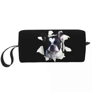 Най-сладкото кученце на Бостънския териер, пътна чанта за тоалетни принадлежности, дамски косметичка за домашни кучета, Косметичка за грим, комплект за съхранение на козметиката