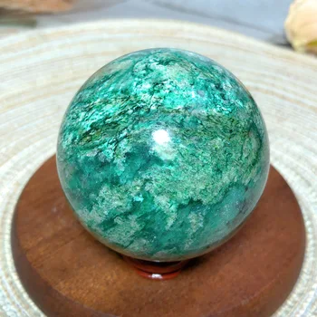 Натурален кристал Emerald сфера на Изцелението висок клас на Енергийна руда Украшение Рейки Украса за дома Интериор на стаята