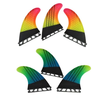 Перки за сърфиране среден размер UPSURF FUTURE наклон на цвят, с карбоновыми пити, плавници за сърфиране със използвате единични пъпки, перки за три къси дъски