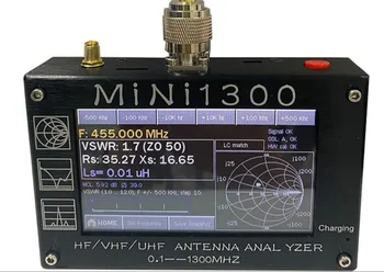 Mini1300 Анализатор антена HF VHF UHF 0,1-1300 Mhz Вектор мрежов анализатор SWR М честота на Почистване на RF Радио Мултицет