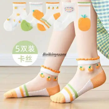 Детски чорапи, копринени дишащи памучни чорапи за момчета и момичета 1-12 години, детски чорапи, бебешки чорапи, детски пръсти