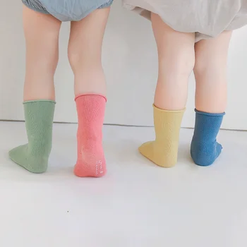 Есенно-зимни Детски чорапи със свободни пръсти, дишащи Корейски обикновена чорапи без кости за бебета, 3 чифта /лот, чорапи за новородени