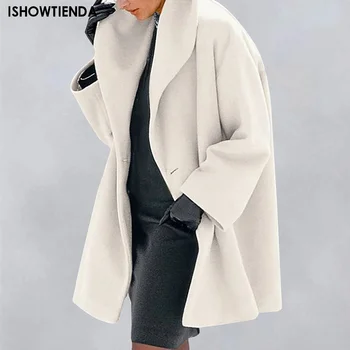 Жена вълна палто с качулка, дамско сако, дамско зимно палто, вълнена, тренч, женски топло тънка дълга козина, зимни връхни дрехи