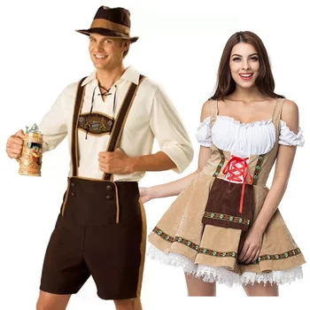 Традиционните двойки, парад на костюмите на Октоберфест, Барман Таверни, облекло сервитьорки, карнавал, Хелоуин, маскарадное рокля за парти
