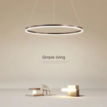 Околовръстен лампа с един пръстен, модерна минималистичная led полилей, ресторант, салон, бар, хотелски кабинет, creative осветление